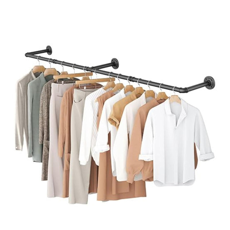 Michihisa Metal Wall Mounted Clothes Rack