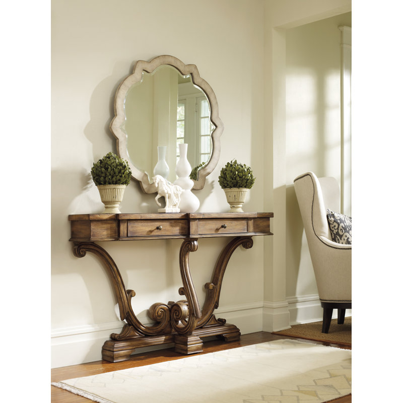 Amber Sands Traditional Wood Console Table with Storage