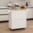 Rolling Cart Kitchen Island With Towel Rack, Seasoning Rack & Adjustable Shelf - White