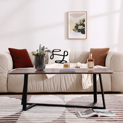Table basse Modern Modern, rectangulaire, 47,2 po x 23,6 po, structure en métal