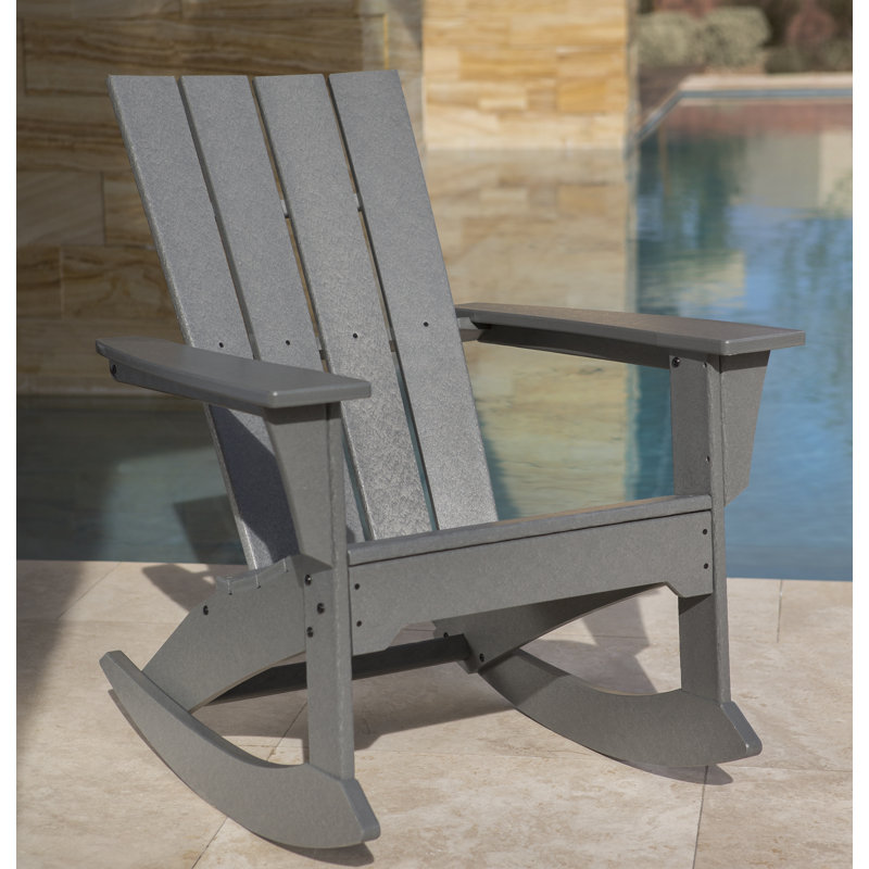 Chaise berçante POLYWOOD Quattro Adirondack, Gris ardoise