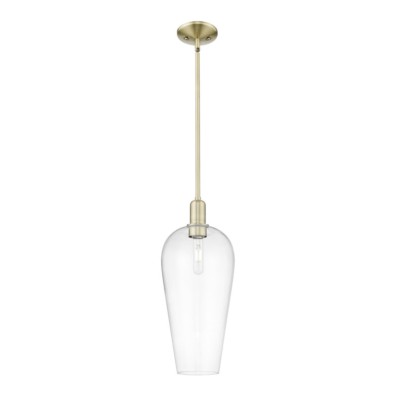 Downtown Urban - Chelsea - Mini-luminaire suspendu à cordon 8 lumières 1 po, Grainé, Laiton antique