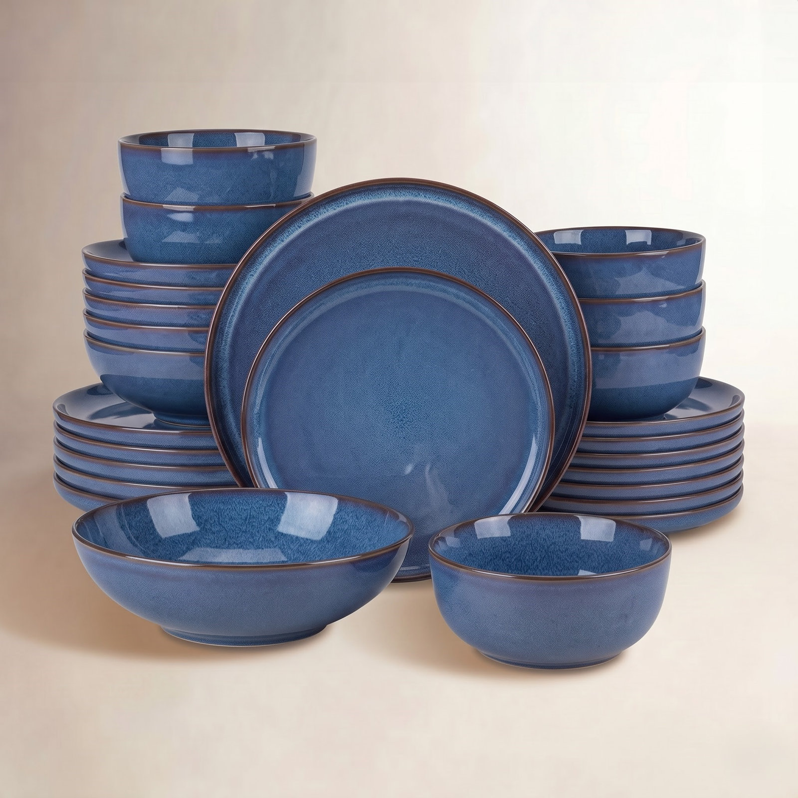 Marienne Ceramic Dinnerware Set, Blue