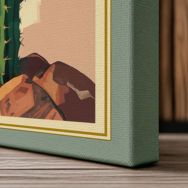 Saguaro Study Botanical - Wrapped Canvas, 18x12 - 45.7 x 30.5 cm, Sage Border