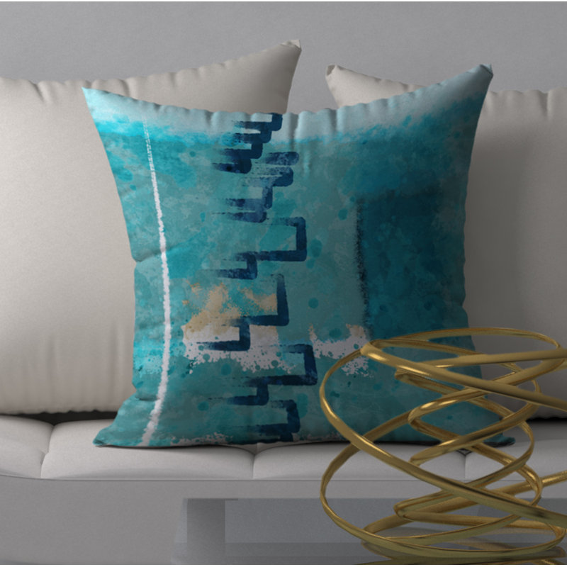 Abstract Reversible Throw Pillow, 18" x 18"