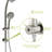 Dual Shower Head Kit With 8 Hand Shower, 4.7" Rain Showerhead, Stainless Steel Hose, Adjustable Holder, Slide Bar, Angle Brushed Nickel Finish - Nickel, Holder-127377190