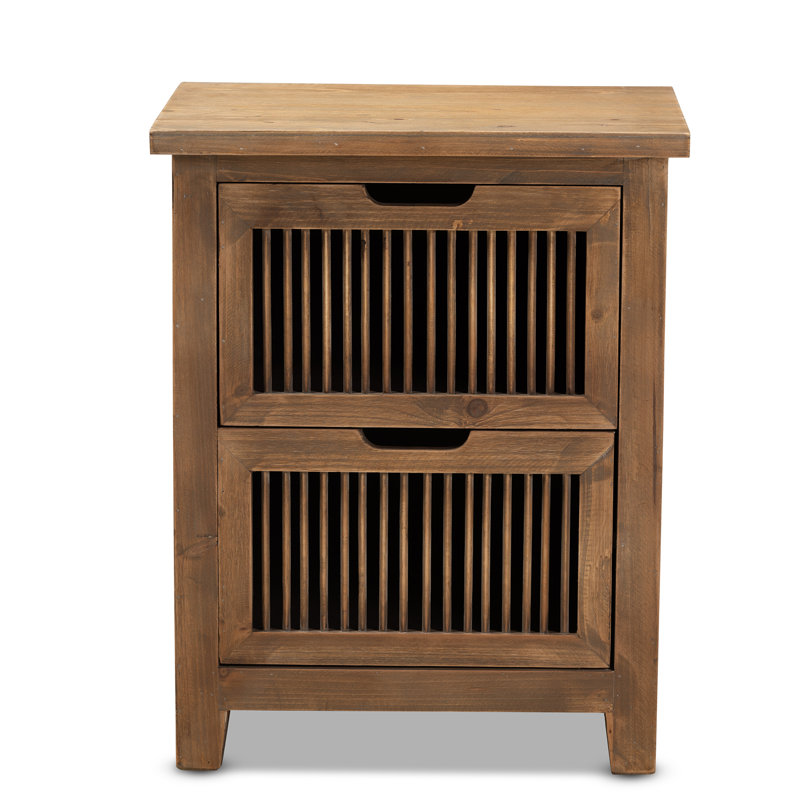 48.01cm W Solid + Manufactured Wood Bedside Table