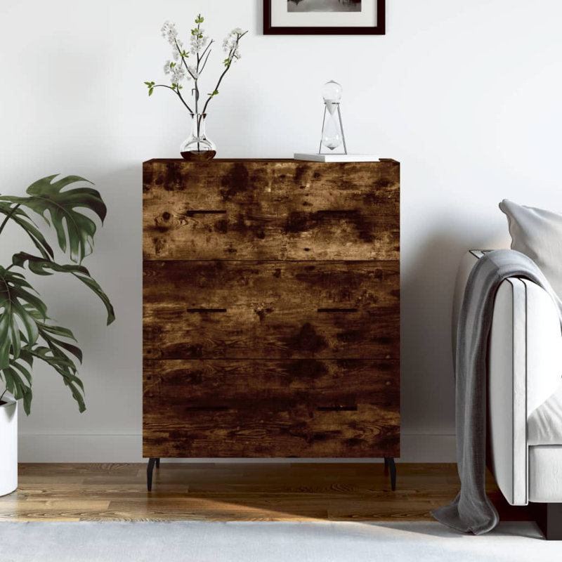 Marckson 69.5cm W 3 - Drawer Chest of Drawers, Smoked Oak