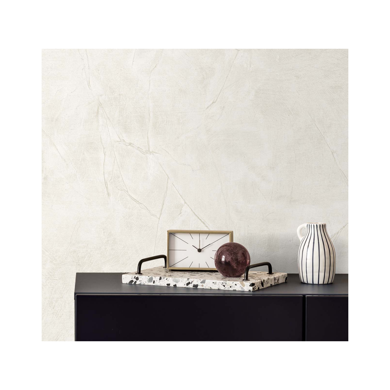 Modern Abstract Wallpaper, Metallic Pearl/Off-White
