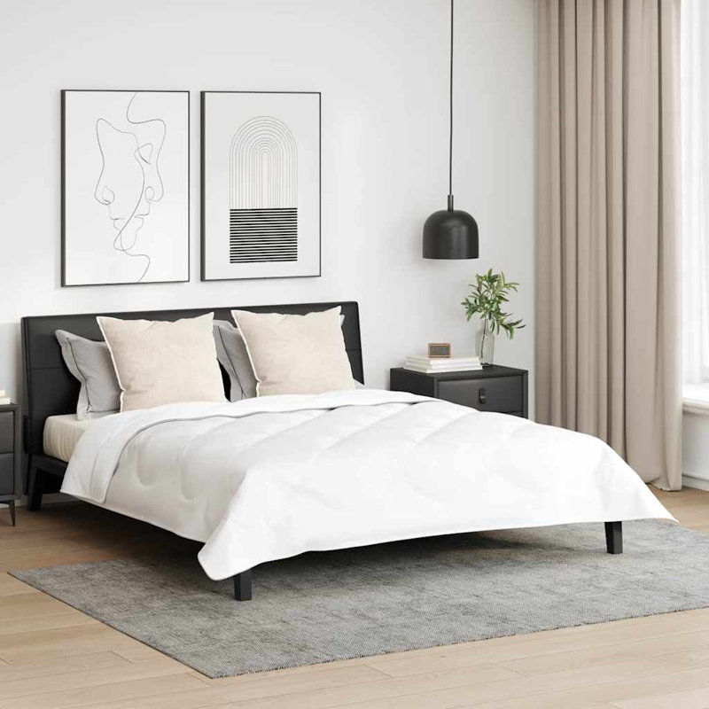 Duvet Set With Pillow 3 Pcs White Microfiber, 200 x 200 cm