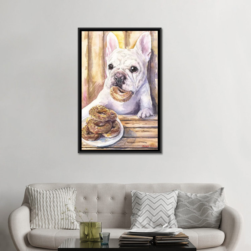 « cafe i », reproduction sur toile, H 26 po x l 18 po x P 1,5 po, Toile avec cadre noir, Pas de tapis