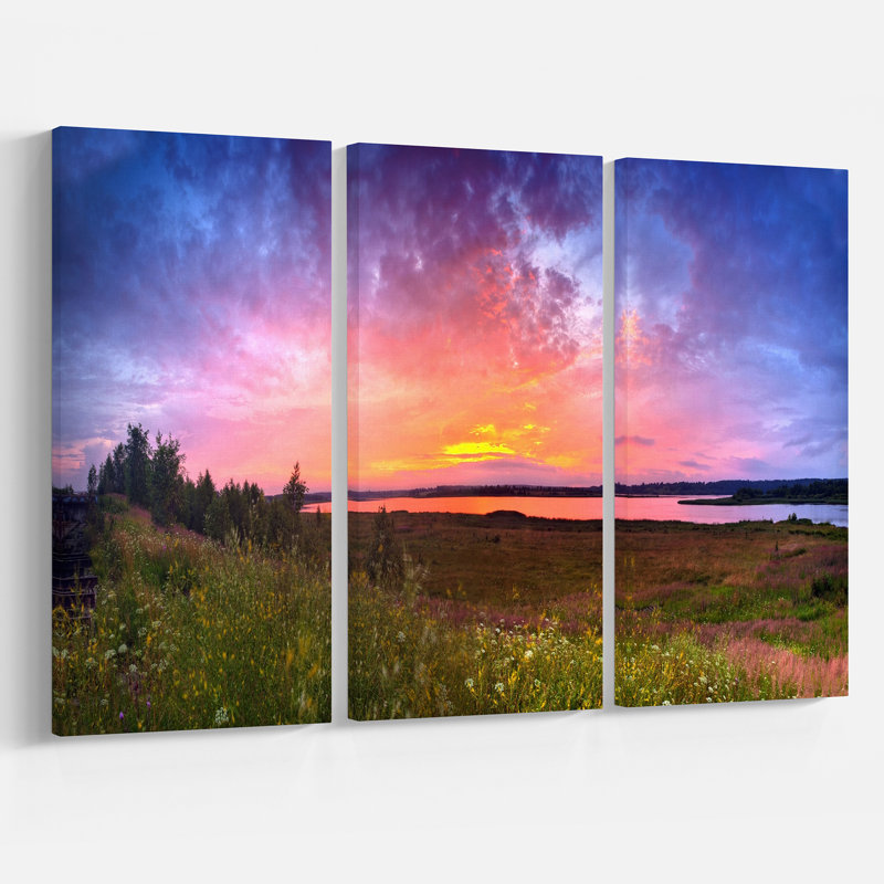 « crépuscule panorama », reproduction de photo à multiples images sur toile tendue