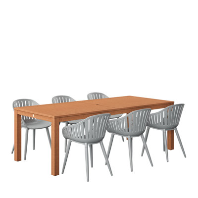 Anautica 88'' Rectangular 6 - Person Outdoor Dining Set