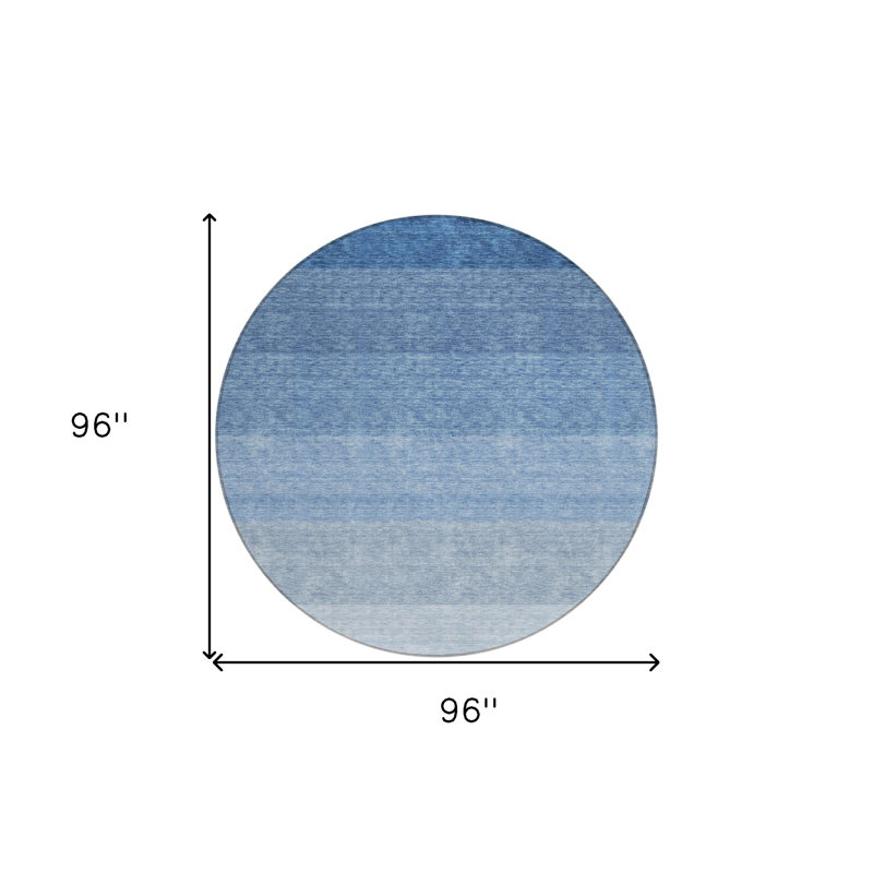 Tapis rond bleu et gris 8 po