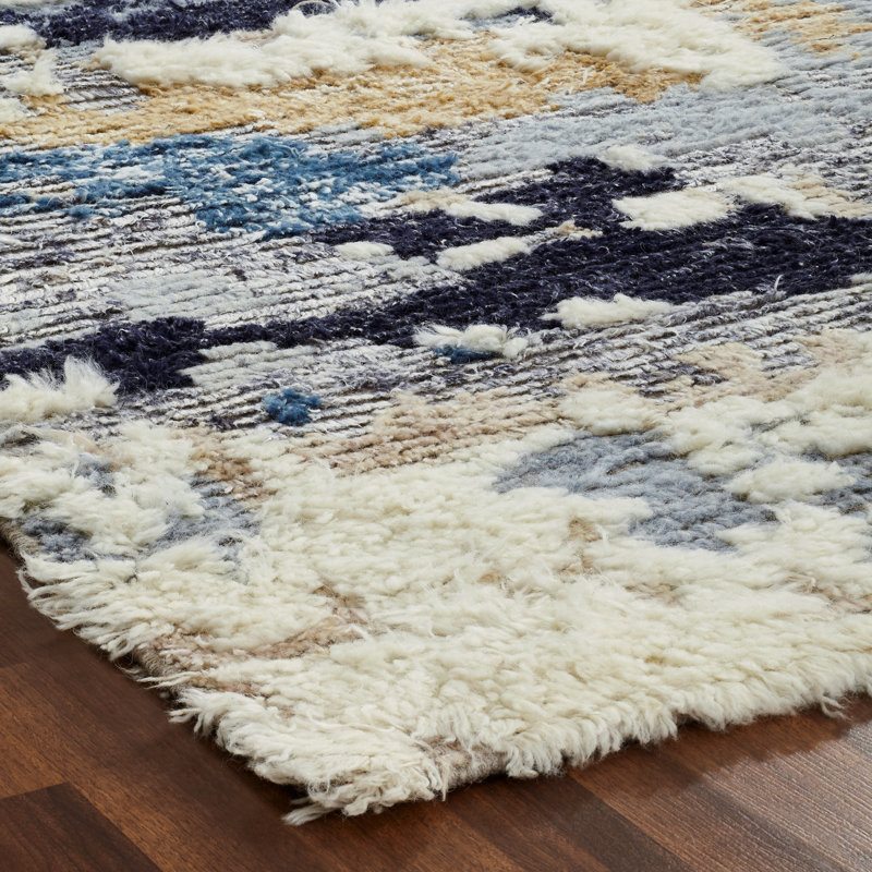 Emely Hand Knotted Wool Abstract Indoor Rug, Rectangle 7'9" x 9'9"