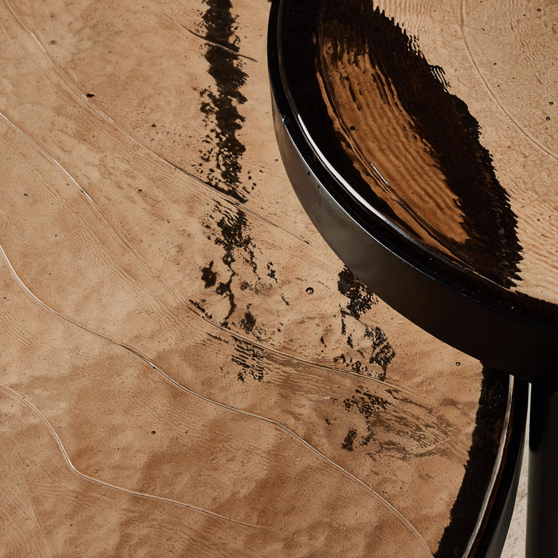 Yoko Nesting Coffee Table, Smoked Brown Cast Glass