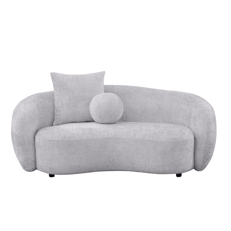 Angelamae Teddy Fabric 2 Seater Loveseat, Gray