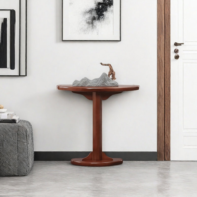 All Solid Wood Narrow Console Table, Brown, 31.5" H x 35.43" W x 9.84" D