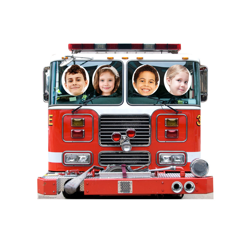 50'' Red Fire Truck Cardboard Stand-In Cutout