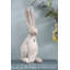 Charmante statue de lapin crème en ciment patiné pour le décor de la ferme, parfaite pour les plateaux de table et les tablettes