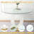 High Gloss Round Dining Table Set with 4 Velvet Dining Chairs-116537224-116537226