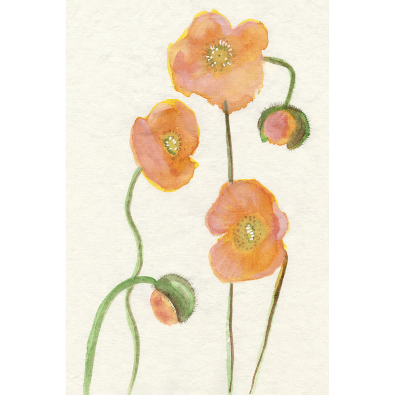 Petite fleur III par Alicia Ludwig - peinture sur toile tendue, H 12 po x l 8 po