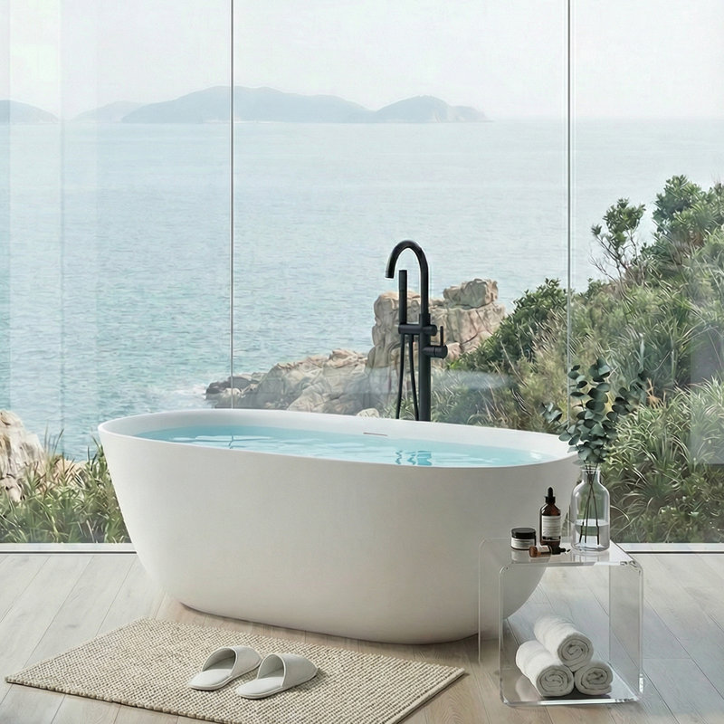 67'' x 33.46'' Soaking Solid Surface Bathtub