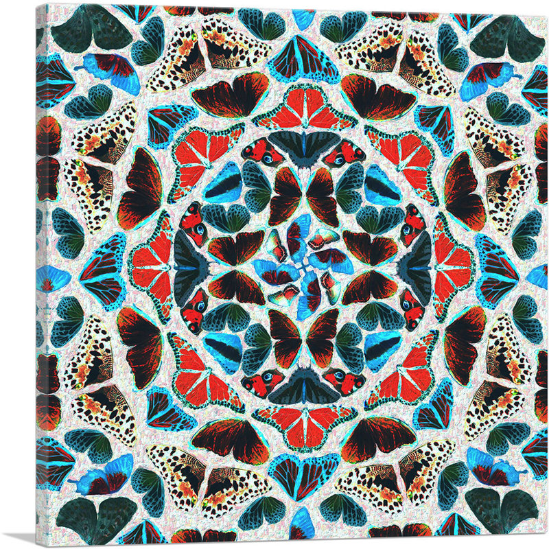 «Butterfly Kaleidoscope Wings Insect Tan», impression sur toile tendue, H 26 po x l 26 po x P 0,75 po