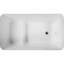 Baignoire autoportante en acrylique, 49 po x 28 po, trempage japonais carré, noir brillant, trop-plein et amalgamation de drain