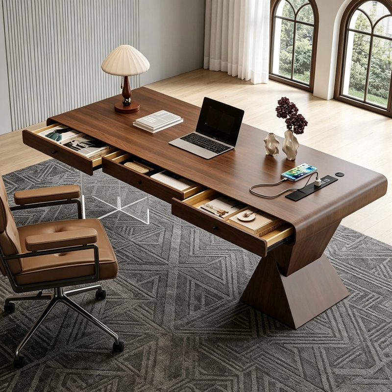 Bureau moderne et minimaliste, 29.53" H x 62.99" W x 27.56" D