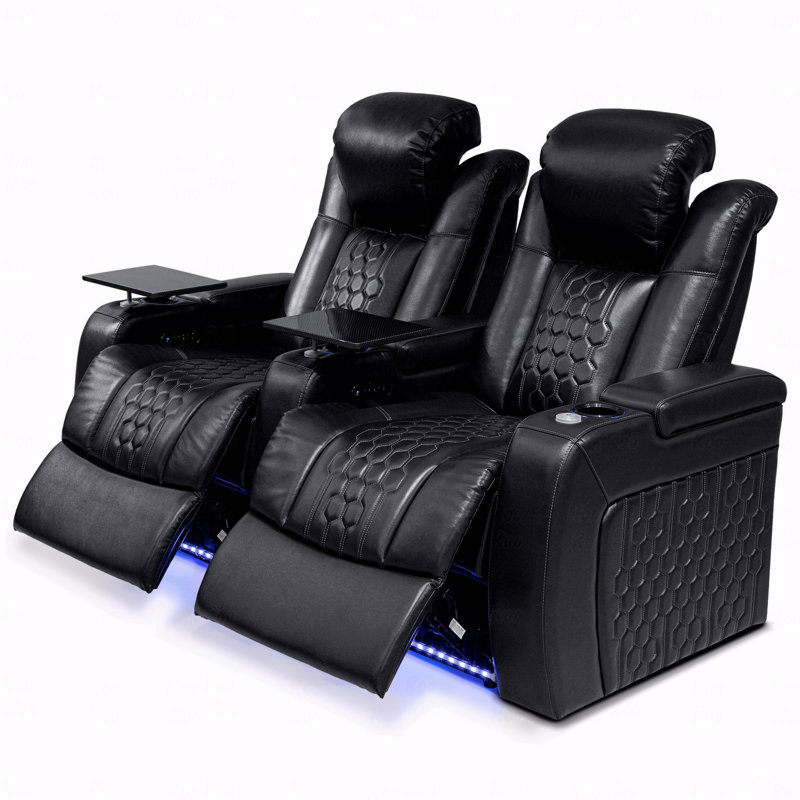 68,9 po avec fonction inclinable électrique 2 PC fait de nappa de grain supérieur, relaxation entièrement réglable, charge intelligente, RVB dynamique avec éclairage à DEL