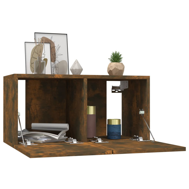 Goer Hanging TV Cabinet 60x30x30 cm, Smoked Oak