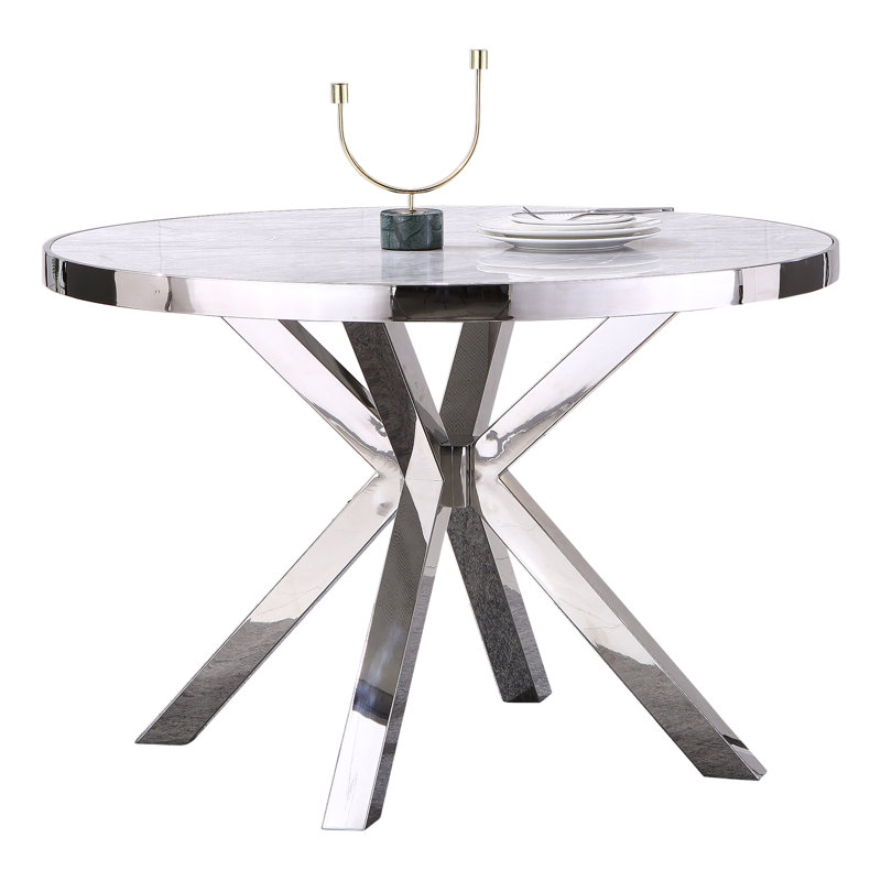 Maiti Round Metal Base Dining Table
