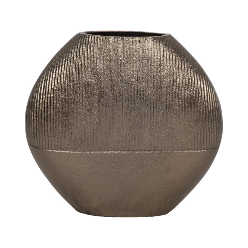 Schrita Metal Glam Vase, 10" H x 11" W x 3" D, Brass
