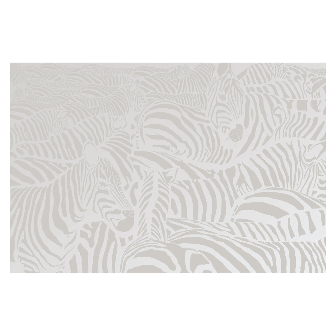 Strukturierte Fototapete No.DS4 Light Grey Zebra Stripes 1,9 m x 288 cm