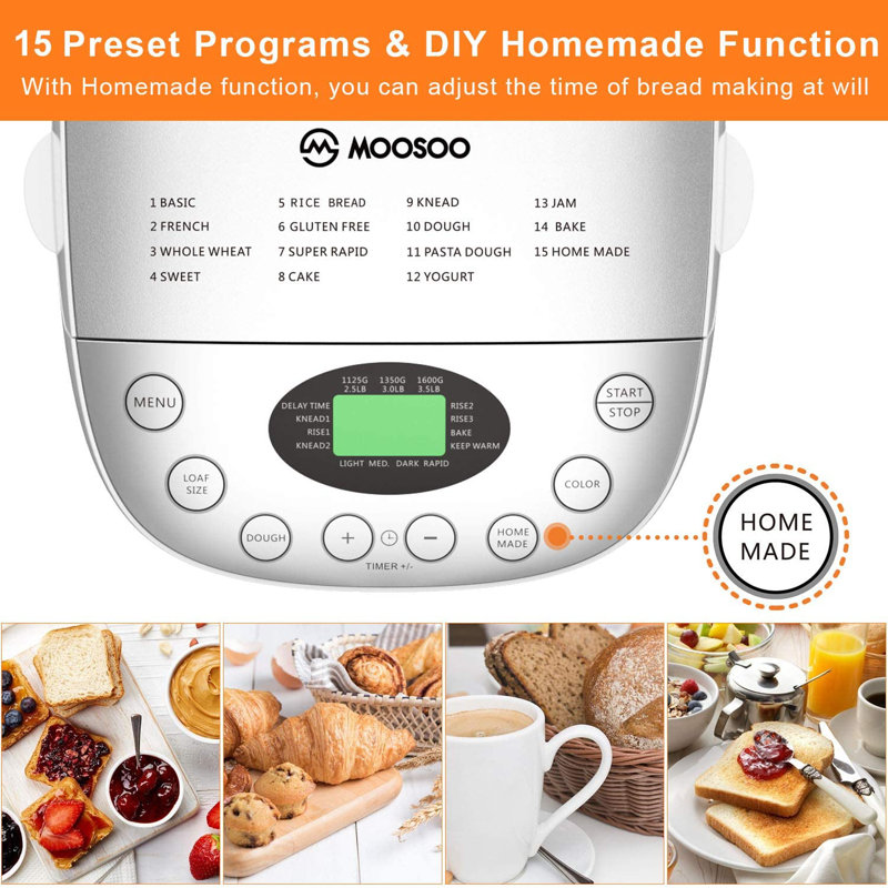 MOOSOO 2.5 Lbs Bread Maker