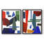 Colorful Shapes III - reproduction encadrée de qualité supérieure - prête à être accrochée - aucun clou requis - aucun clou requis-1334822568-1334822569