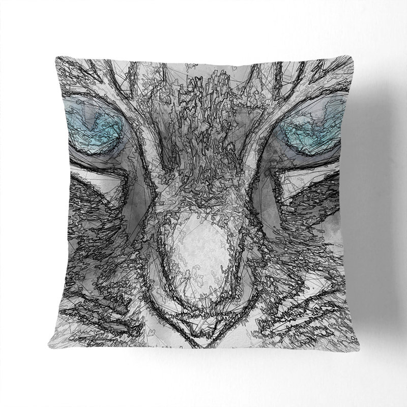 Bright Blue Cat Eyes In Abstract Square Throw Cushion, 55cm H x 55cm W x 20cm D