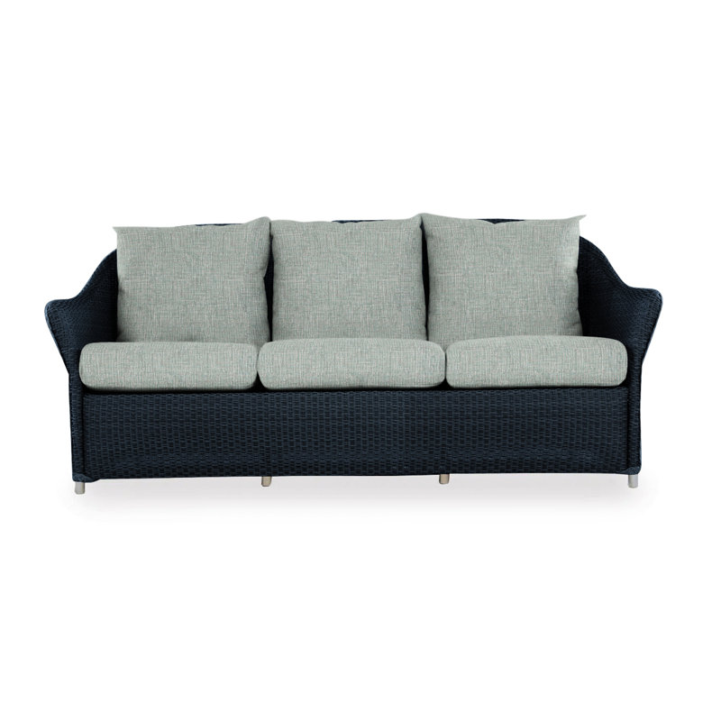 Weekend Retreat Outdoor 3 - Seat Patio Sofa, Ebony, Sailcloth Seagull