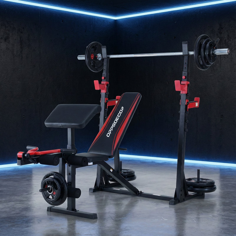 Banc de musculation professionnel réglable avec support à squat - Station de musculation multifonctionnelle