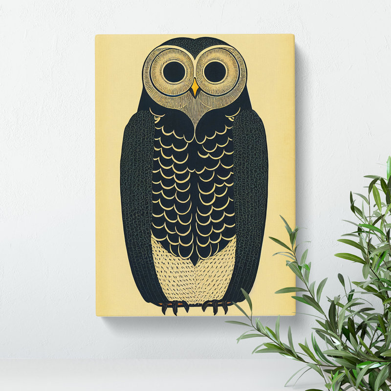 Antique Owl Art No.1 - Wrapped Canvas, 76cm H x 50cm W x 3cm D