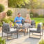 Outsunny 4 Piece Outdoor Garden Furniture Set with 3-Seater Sofa Dark Grey