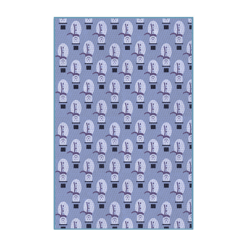 Tapis bleu rectangulaire tissé à la machine 2 pi x 4 pi
