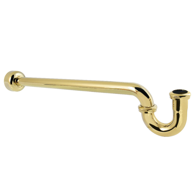 Kingston Brass Trimscape 1-1/4 (or 1-1/2) x 1-1/2 Inch Decor P-Trap with High Box Flange, 24 Inch Length, 18 Gauge