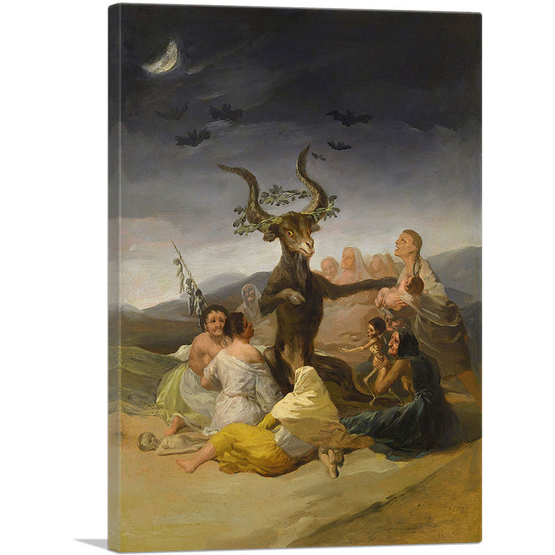 «Witches 'Sabbath 1798» par Francisco Goya, reproduction d'art sur toile tendue, H 26 po x l 18 po x P 0,75 po