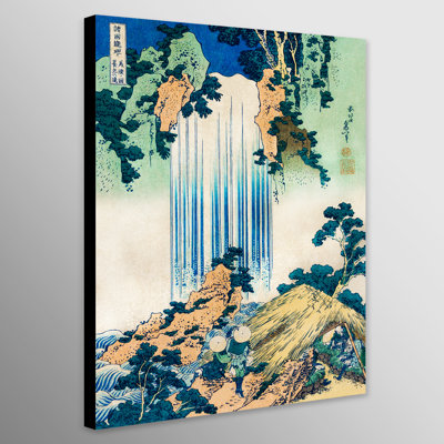 Yoro Waterfall In Mino Province by Katsushika Hokusai - Wrapped Canvas Print