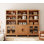 Bibliothèque de 74 po de hauteur avec portes en verre, ensemble de 3 grandes bibliothèques, bibliothèque de style campagnard avec tablettes ouvertes pour le salon, le bureau personnel et la bibliothèque