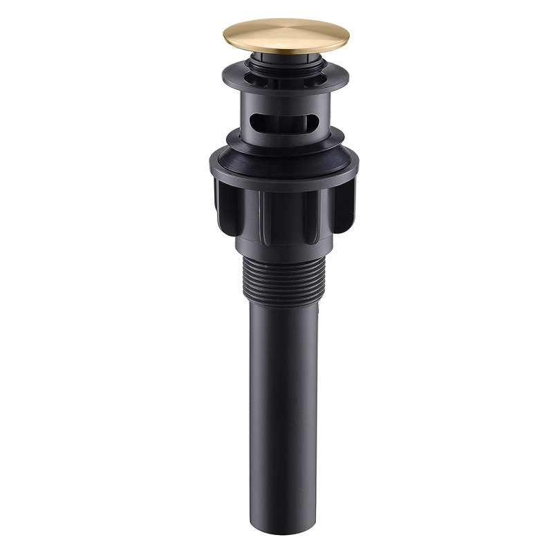 Pop-Up Bathroom Sink Drain with Overflow, Brushed Gold