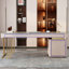 Bureau double caisson en pierre frittée avec tiroirs-910476816-910476818