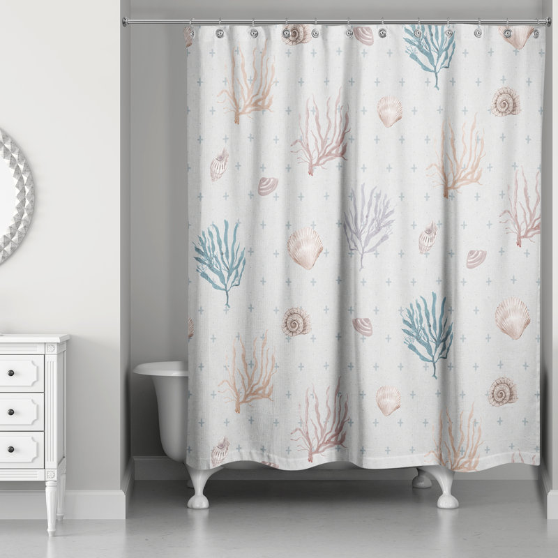 Rideau de douche simple Arantxa, Bleu